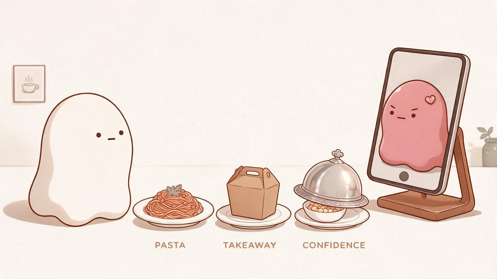 A reader offers pasta, takeaway, or cereal presented with an unjustified amount of confidence.